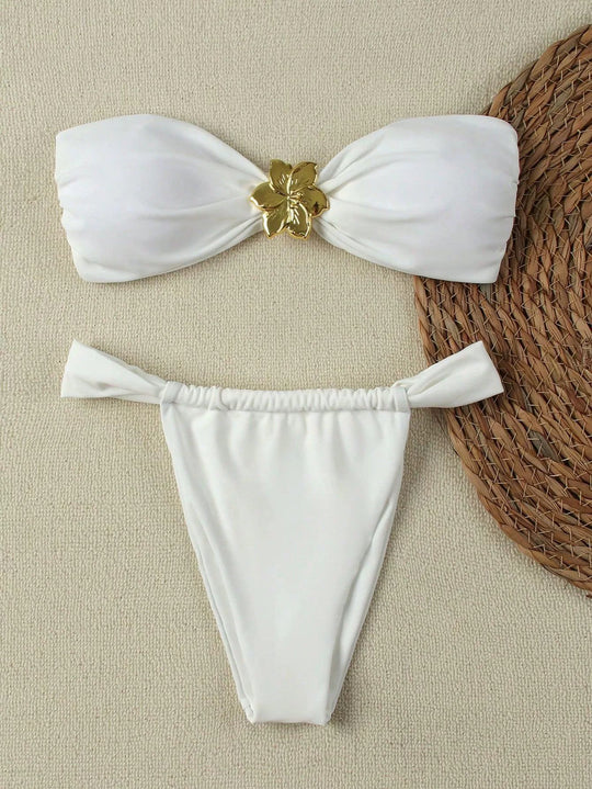 Damen Bandeau-Bikini mit elegantem Verschluss und modischem Design EB