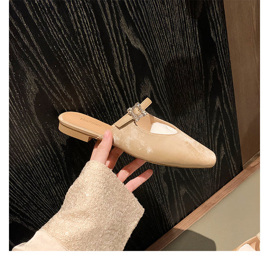 Damen elegante Slingback-Mules mit modischer Schnalle EB