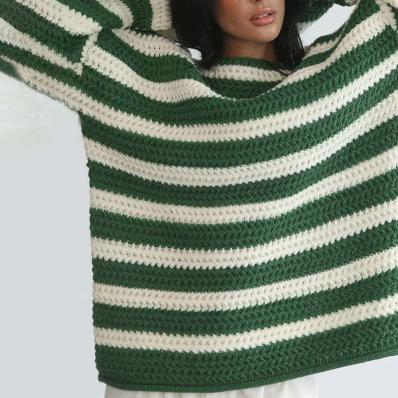 EB | Gestreifter Strickpullover Mit Sanften Farben