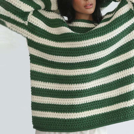 EB | Gestreifter Strickpullover Mit Sanften Farben