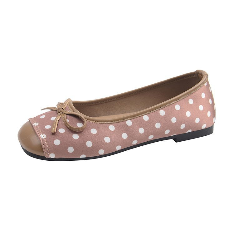 Damen Ballerinas mit verspieltem Punktedesign und zierlichem Schleifenakzent EB