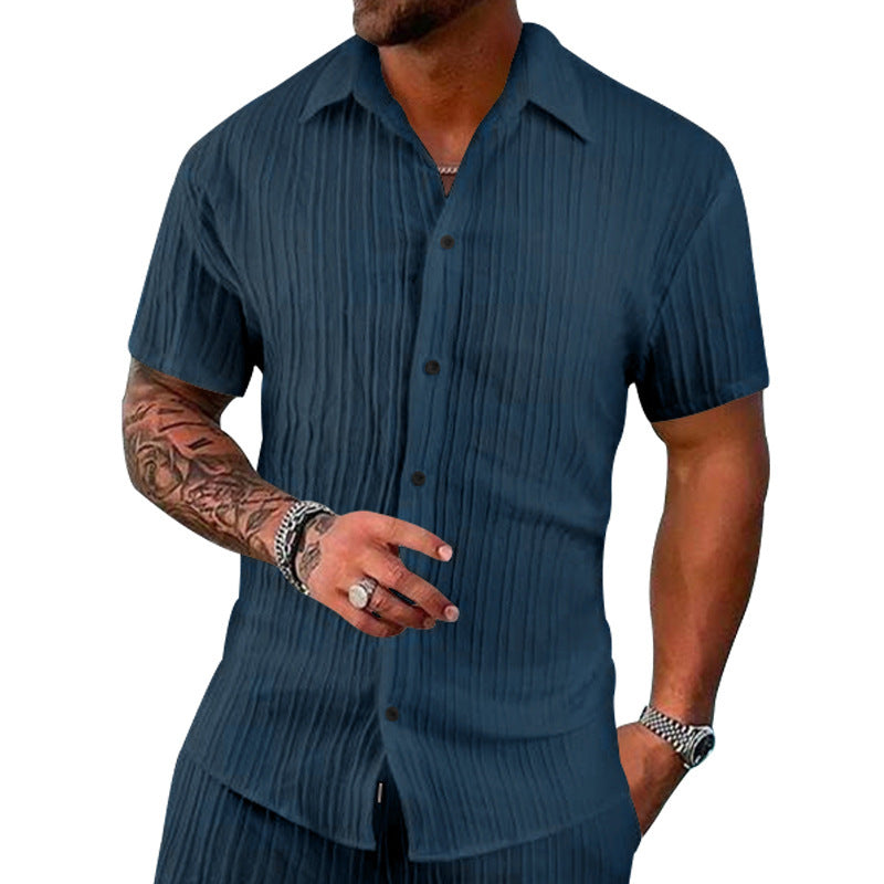 Herren Kurzarm-Shirt mit strukturiertem Design EB