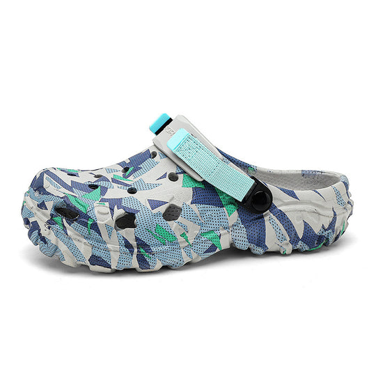 Damen modische Clogs mit einzigartigem grafischen Design und verstellbarem Riemen EB