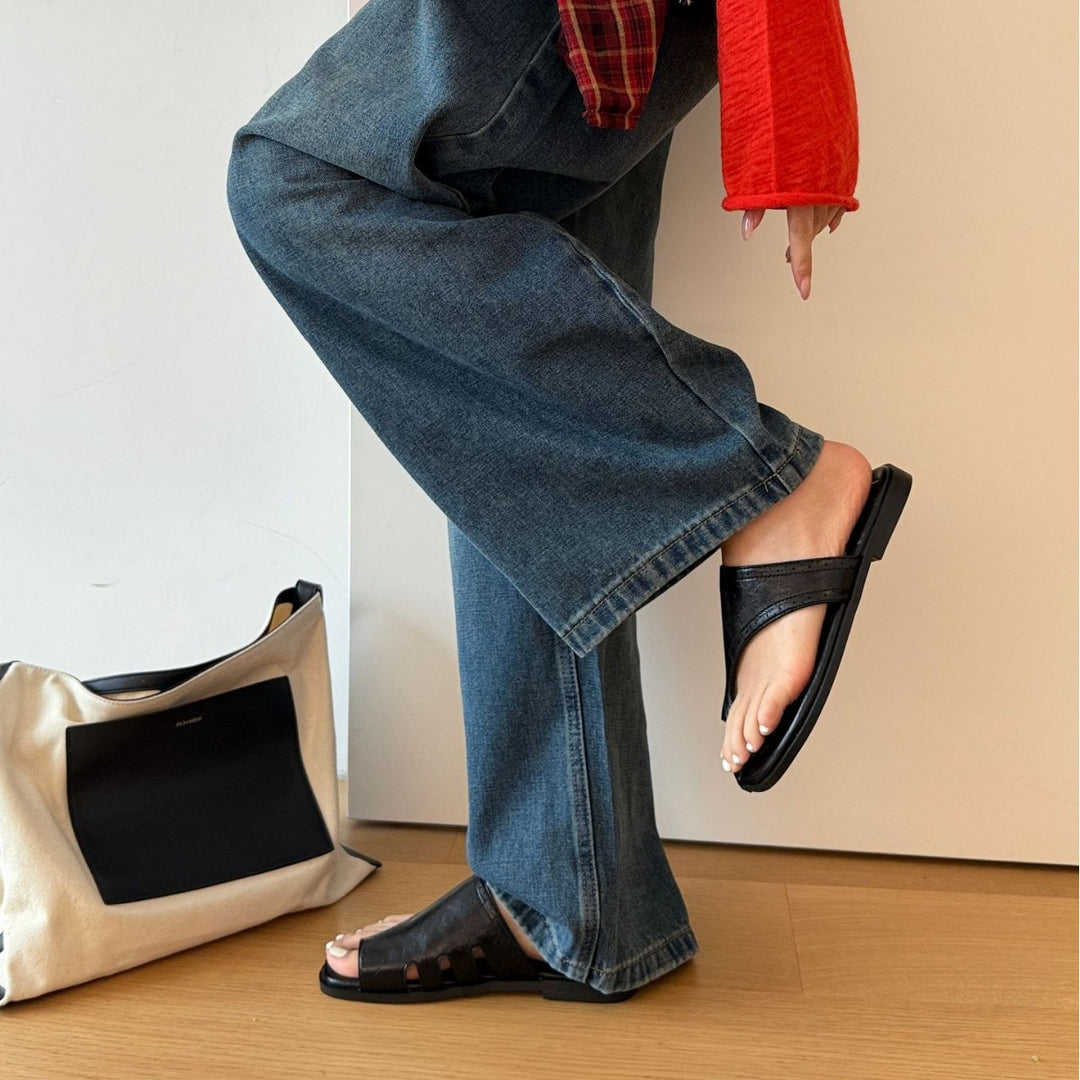 Damen Komfortable Zehentrenner-Sandalen mit ergonomischem Design und rutschfester Sohle EB