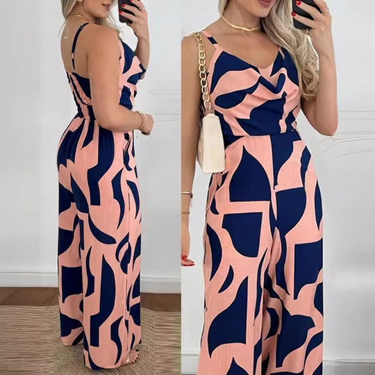 Damen Jumpsuit mit eleganter Drapier-Optik und floralem Design EB