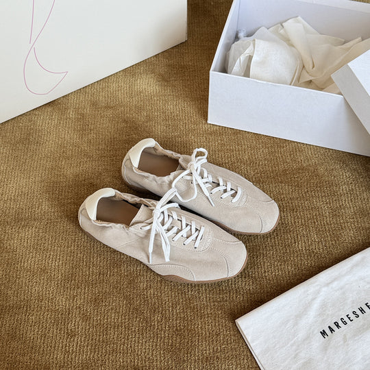 Damen Bequeme Sneakers aus hochwertigem Wildleder mit atmungsaktiver Innensohle EB