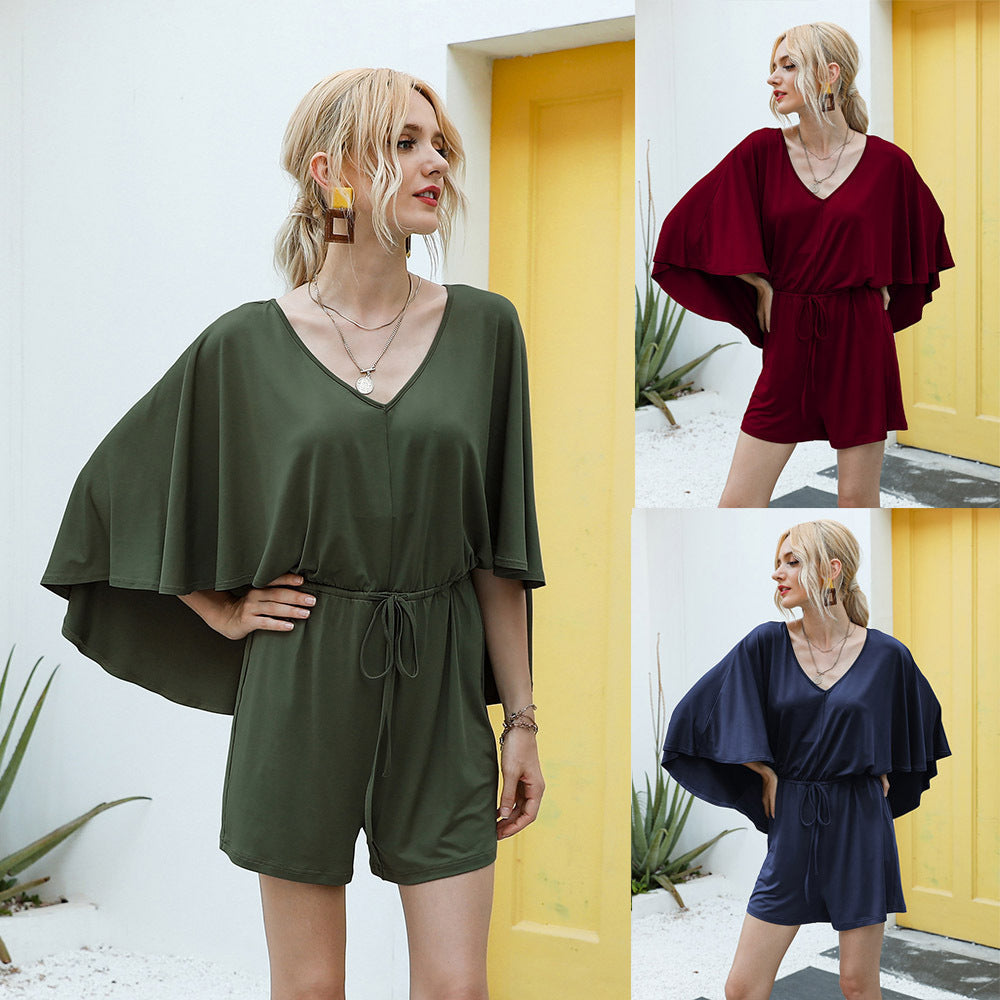 Damen Jumpsuit mit oversize Schnitt und verstellbarem Taillenzug EB