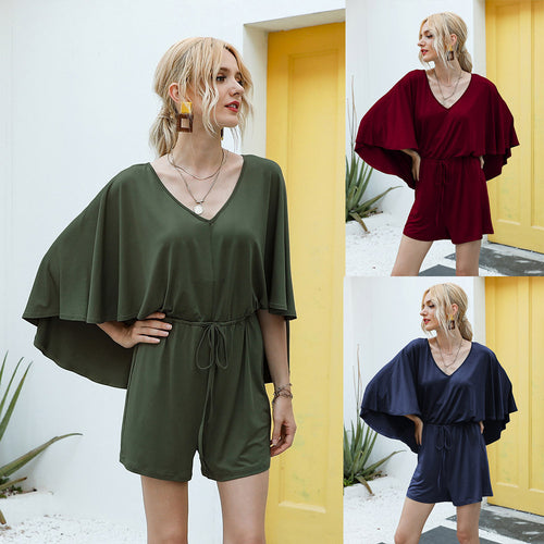 Damen Jumpsuit mit oversize Schnitt und verstellbarem Taillenzug EB