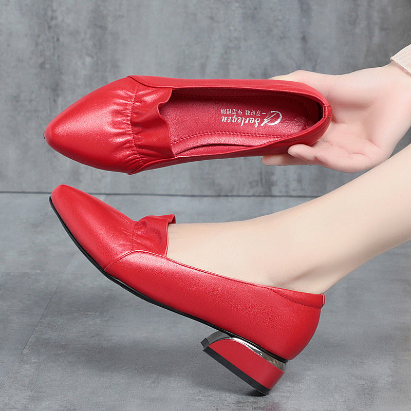 Damen Elegante Ballerinas mit elastischem Plateau und modischer Raffung EB