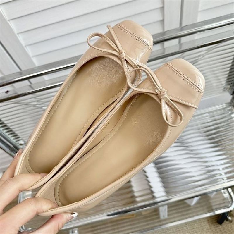 Damen elegante Ballerinas mit zierlichem Schleifenakzent EB