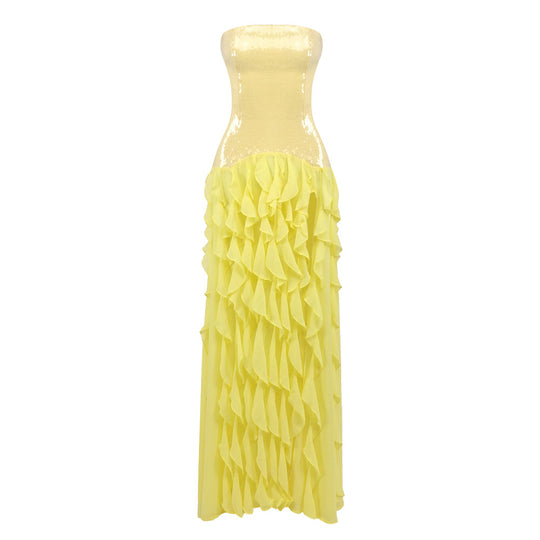 Damen Maxikleid mit Rüschen EB