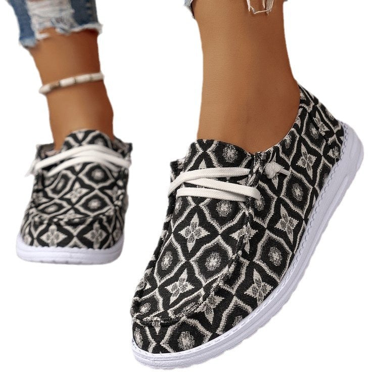 Damen Freizeit-Sneaker mit floralem Design und atmungsaktiver Oberfläche EB