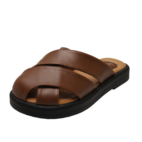Damen Komfortable Metallische Slides EB
