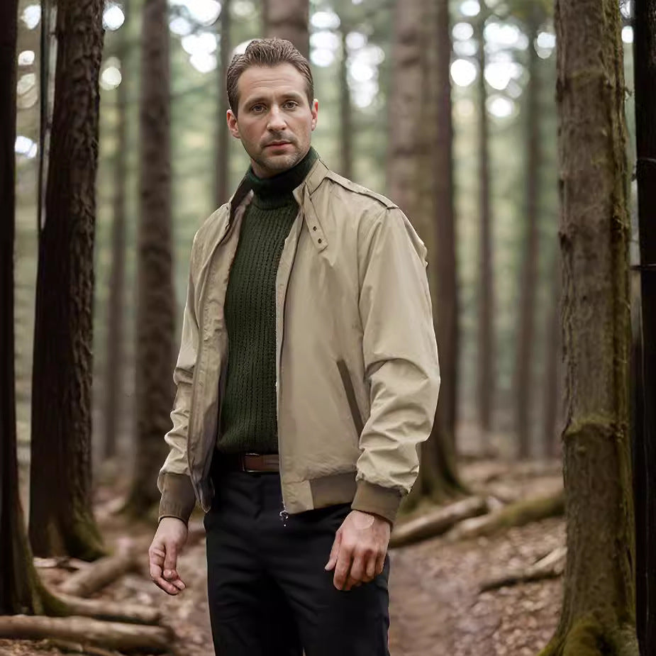 Herren leichte und funktionale Übergangsjacke mit hochschließendem Kragen EB