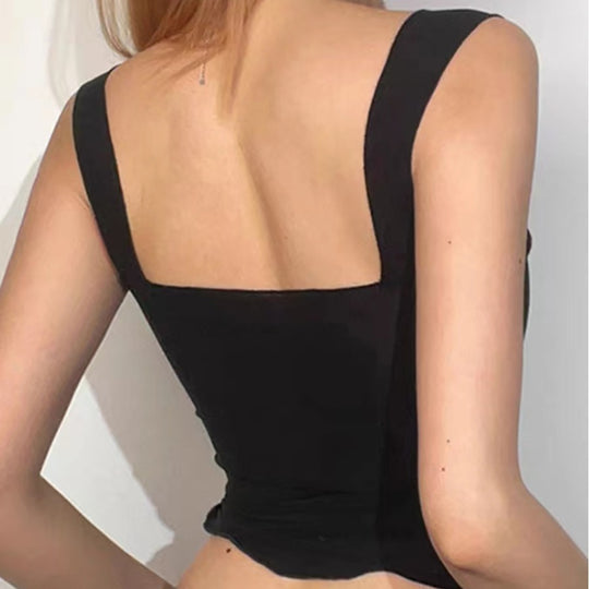 Damen Crop-Top mit gerafftem Detail und quadratischem Ausschnitt EB