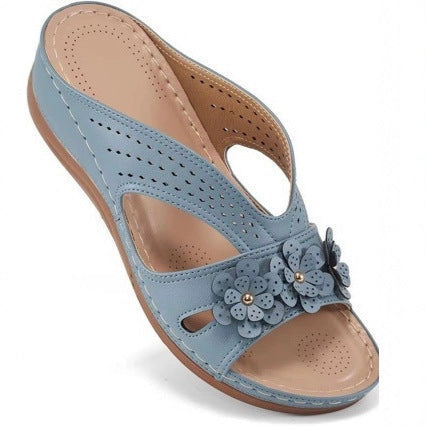 Damen Komfortable und elegante Blüten-Pantoletten EB