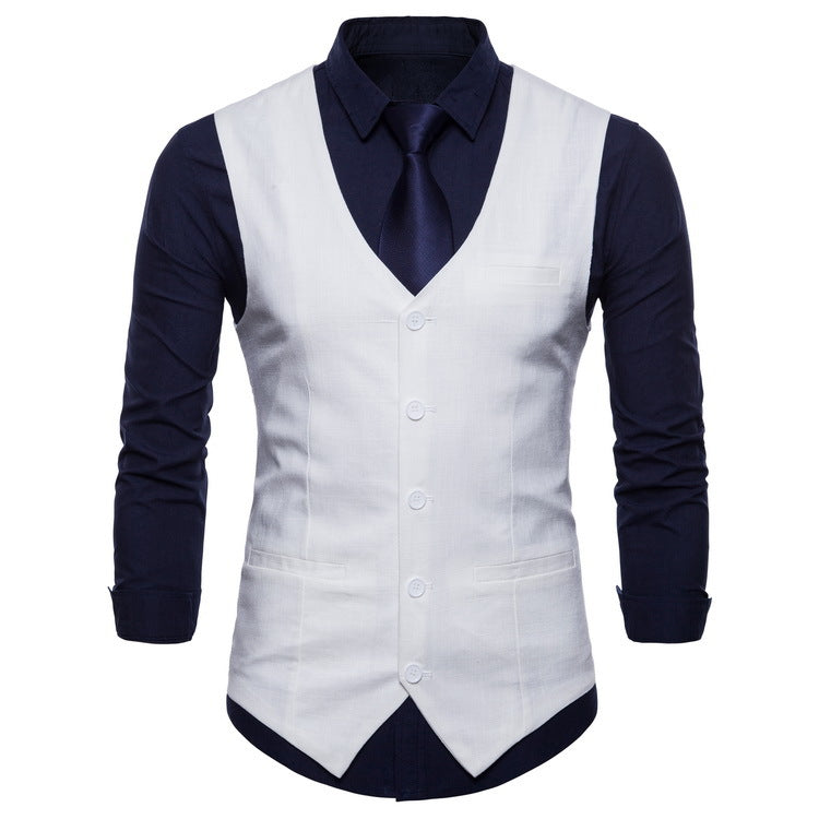 Herren elegante Anzugweste mit praktischen Taschen und detailliertem Design EB