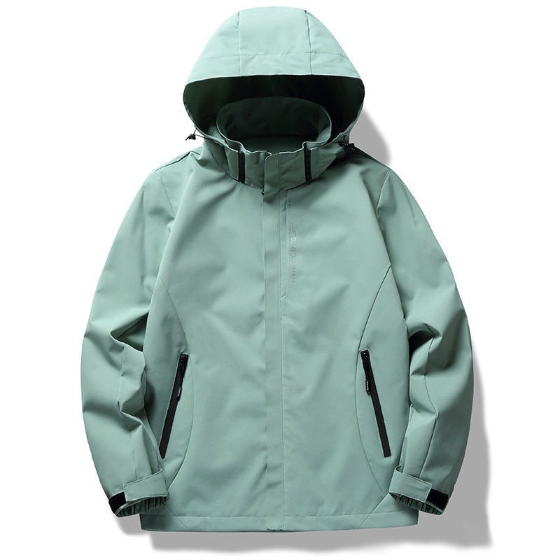 Damen wetterfeste Funktionsjacke mit verstellbarer Kapuze und atmungsaktiven Materialien EB