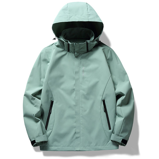 Damen wetterfeste Funktionsjacke mit verstellbarer Kapuze und atmungsaktiven Materialien EB