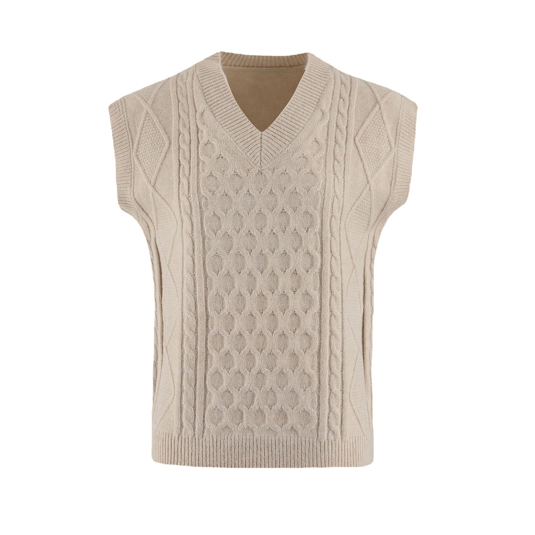 Damen Strickweste mit V-Ausschnitt und Kabelmuster EB