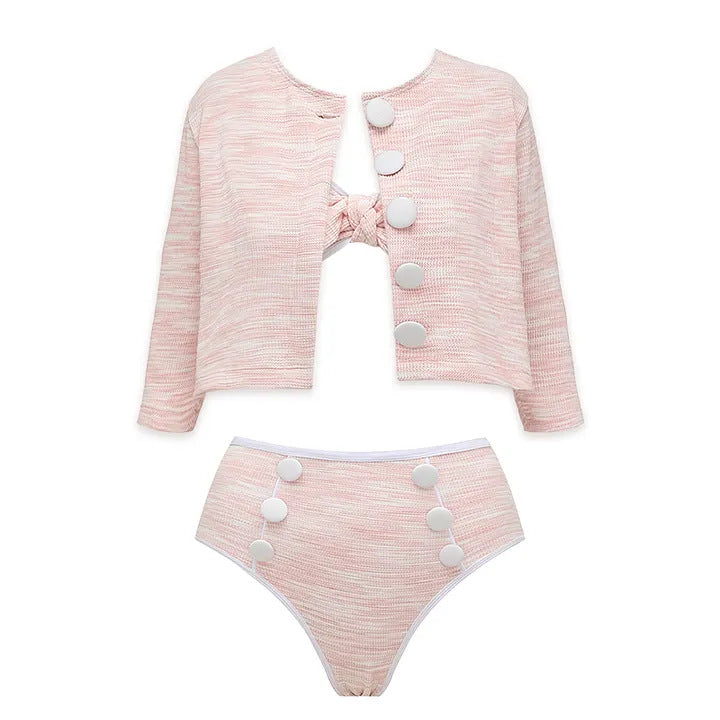 Damen Bikini-Set mit hochtailliertem Höschen und modischem Oberteil EB