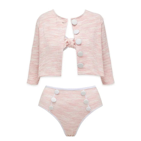 Damen Bikini-Set mit hochtailliertem Höschen und modischem Oberteil EB