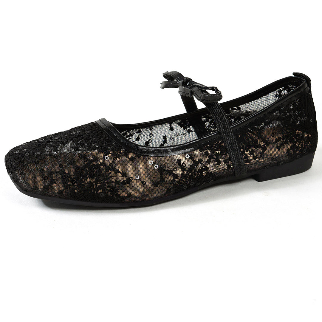 Damen elegante Spitzenschuhe mit floralem Gestaltung EB