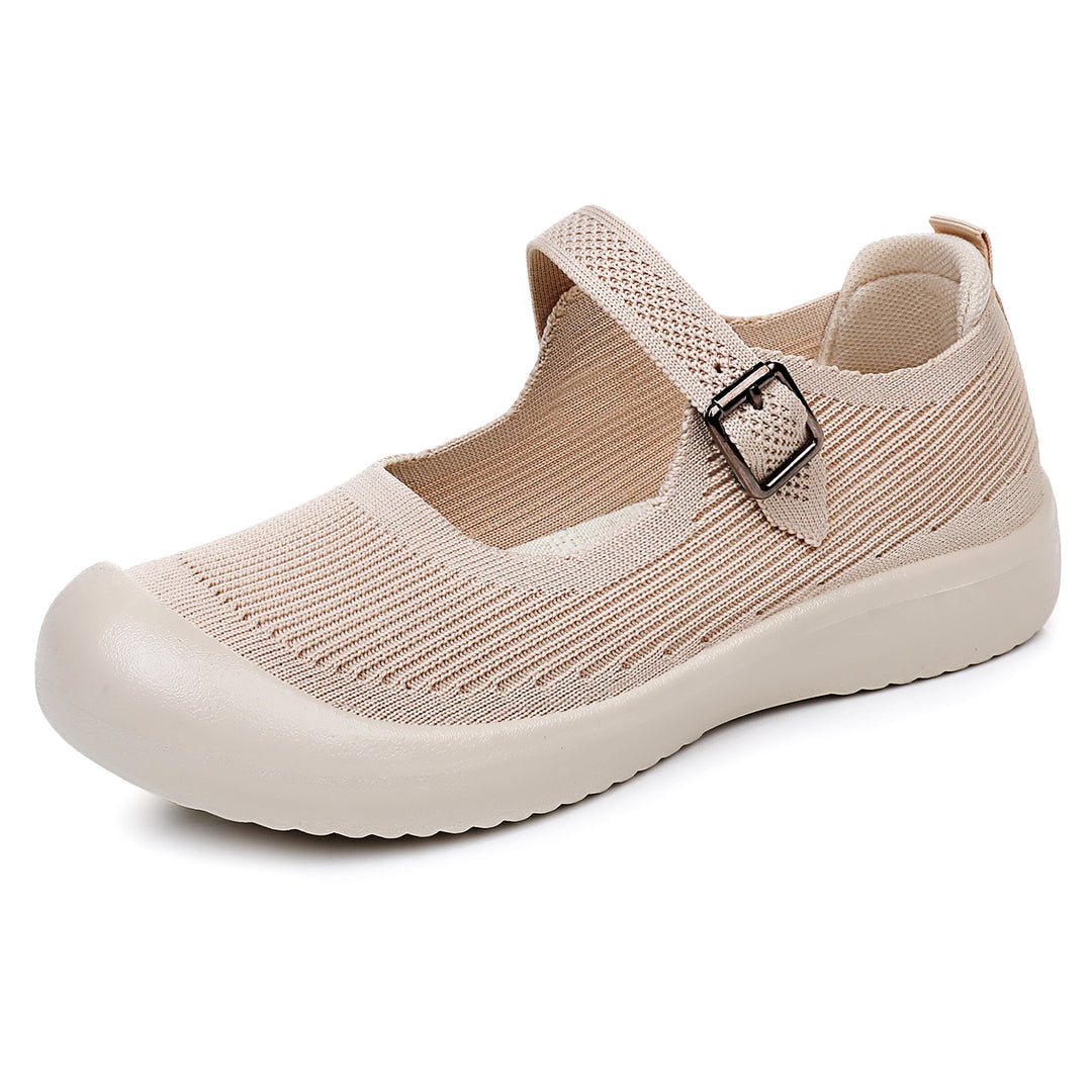 Damen sportliche Slip-On Schuhe mit verstellbarem Riemen und atmungsaktivem Obermaterial EB