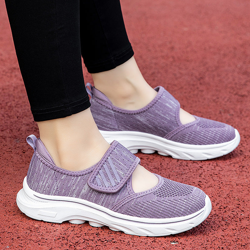 Damen Slip-On Laufschuhe mit verstellbarem Klettverschluss und atmungsaktivem Obermaterial EB