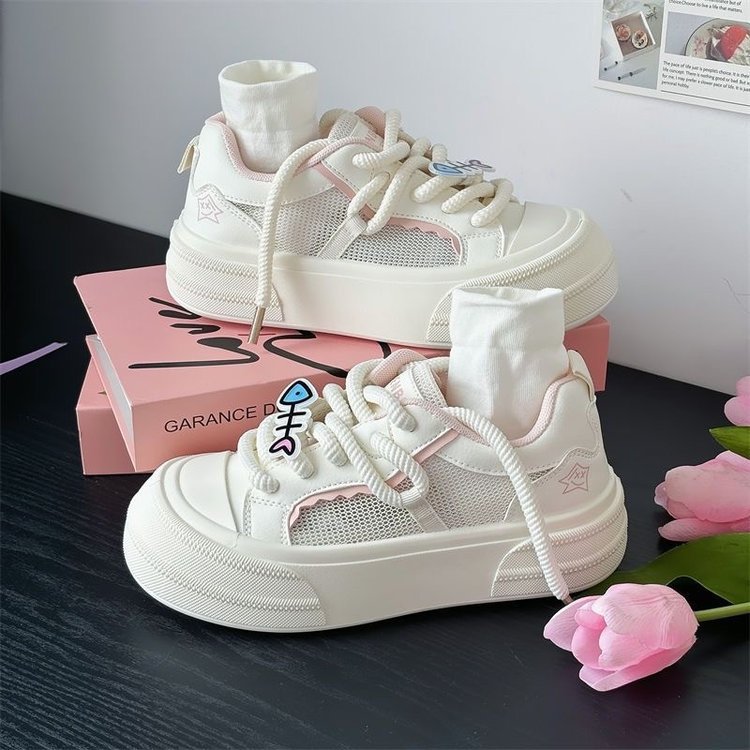 Damen Sportliche Sneakers mit strapazierfähigem Mesh-Obermaterial und buntem Sneaker-Sock EB