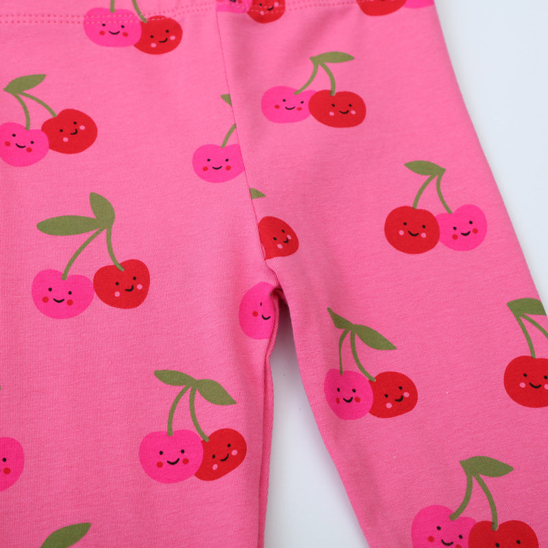 Mädchen Leggings mit fröhlichem Kirschmuster EB