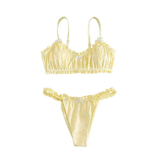 Damen Rüschentop-Bikini mit charmanten Schleifendetails EB