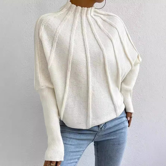 Damen Strickpullover mit hochgeschlossenem Kragen EB