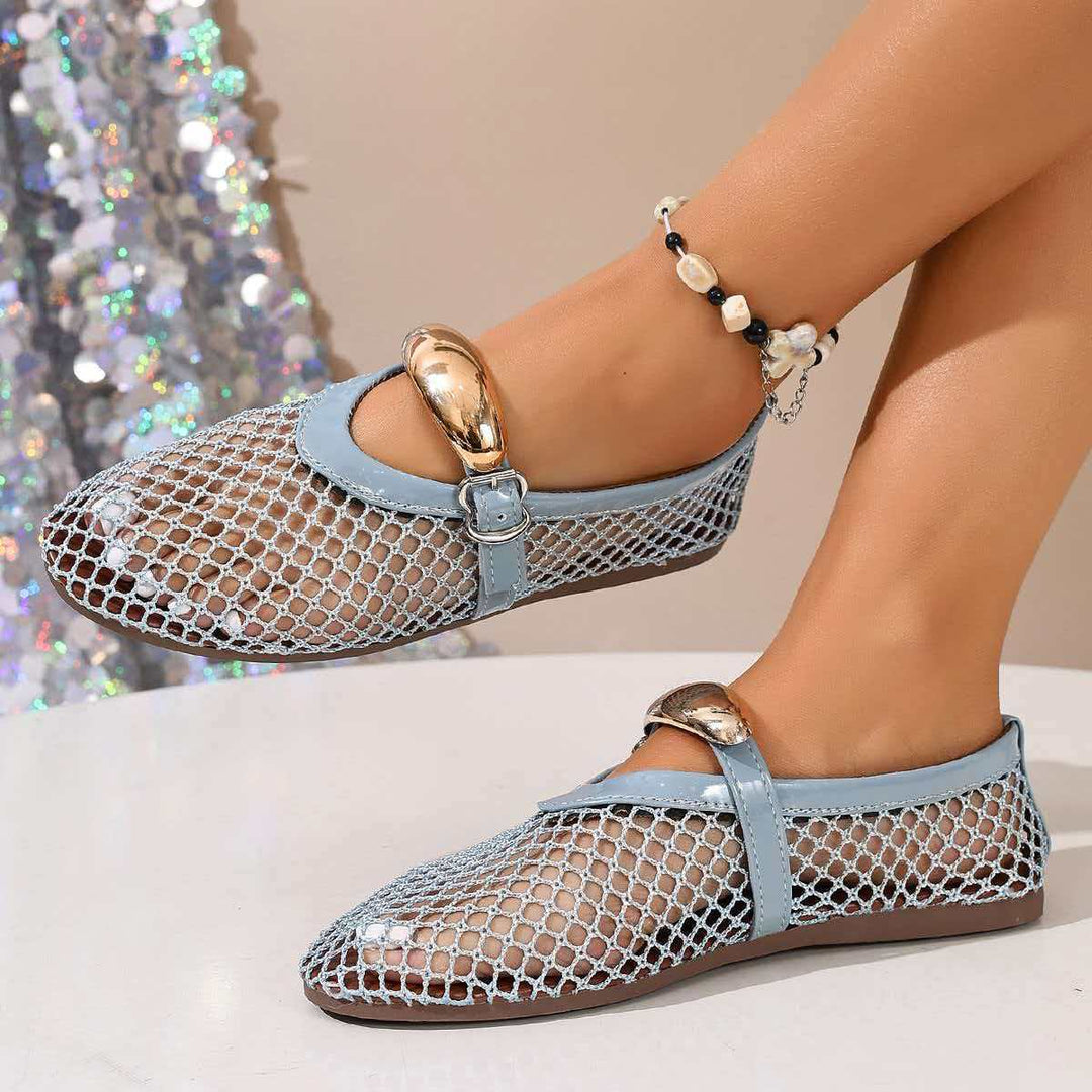 Damen stilvolle Netzschuhe mit modischem Riemen EB