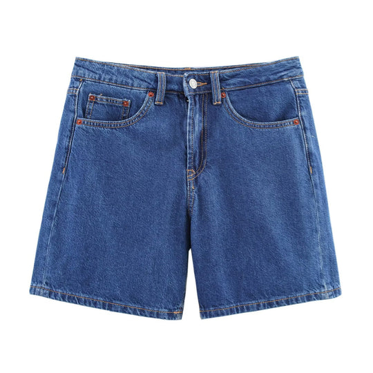 Damen Denim-Shorts im lässigen Schnitt mit hoher Taille und praktischen Taschen EB