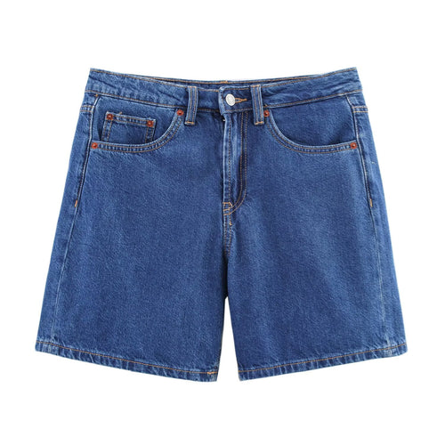 Damen Denim-Shorts im lässigen Schnitt mit hoher Taille und praktischen Taschen EB