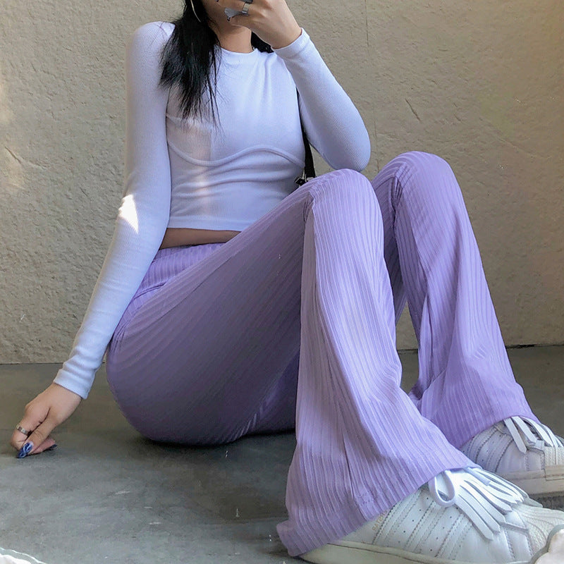 Damen Hoch geschnittene Rippenhose EB