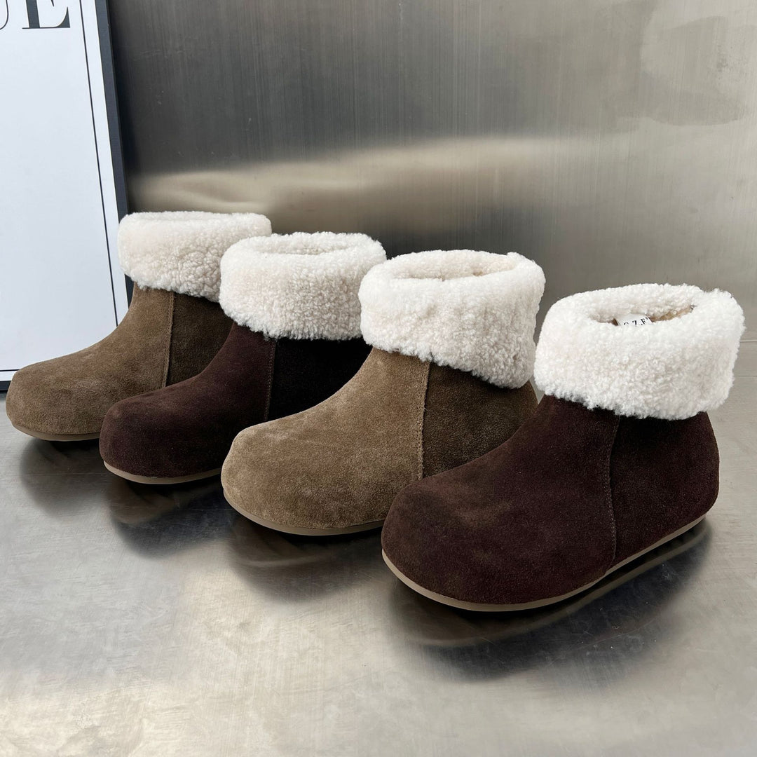 Damen elegante Fleece-Stiefel mit weichem Innenfutter und rutschfester Sohle EB