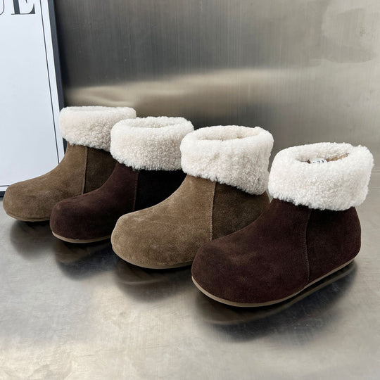 Damen elegante Fleece-Stiefel mit weichem Innenfutter und rutschfester Sohle EB