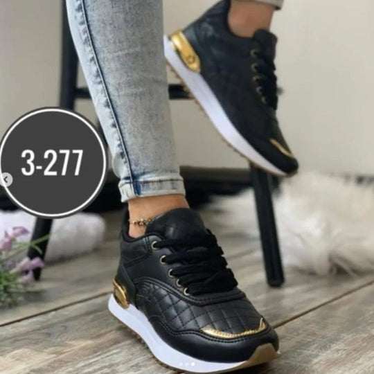 Damen Sportliche Sneakers mit glänzenden Akzenten und dämpfender Sohle EB