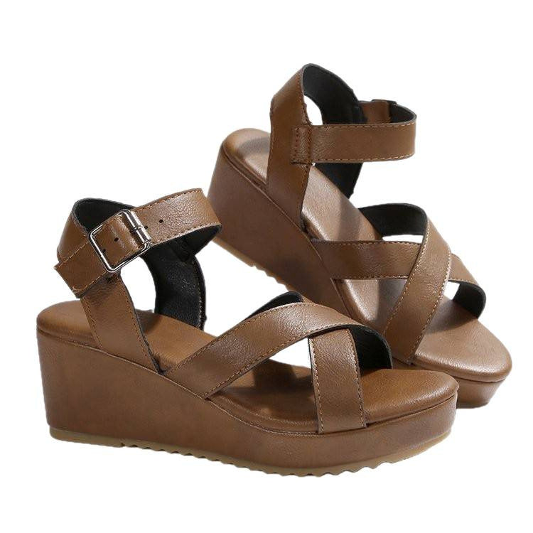 Damen Wedge-Sandalen mit anatomisch geformtem Fußbett und verstellbarem Riemen EB