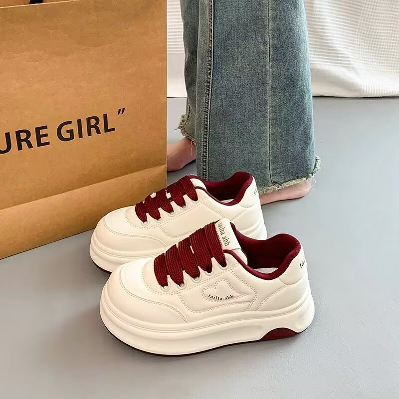 Damen Modische Sneakers mit dicker Laufsohle und atmungsaktivem Obermaterial EB