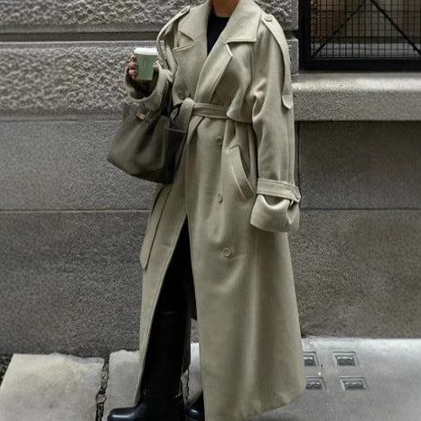 Damen Wolle Trenchcoat EB