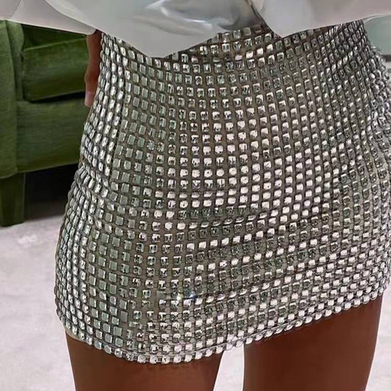 Damen Glitzernder Paillettenrock EB