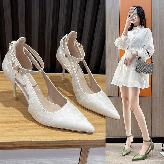 Damen elegante Stiletto-Pumps mit zartem Riemchen-Design EB