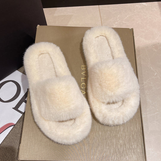 Damen Fleece-Hausschuhe mit luxuriösem Plüsch und weichem Fußbett EB