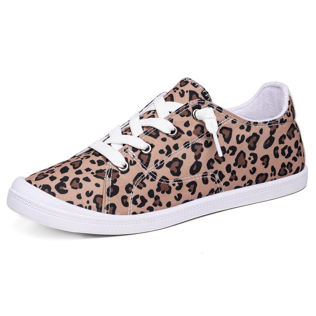 Damen nan klassische Canvas-Sneaker low-top mit verstärkter Gummisohle, Metallösen und gepolstertem Fersenkragen EB