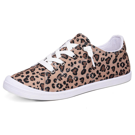 Damen nan klassische Canvas-Sneaker low-top mit verstärkter Gummisohle, Metallösen und gepolstertem Fersenkragen EB