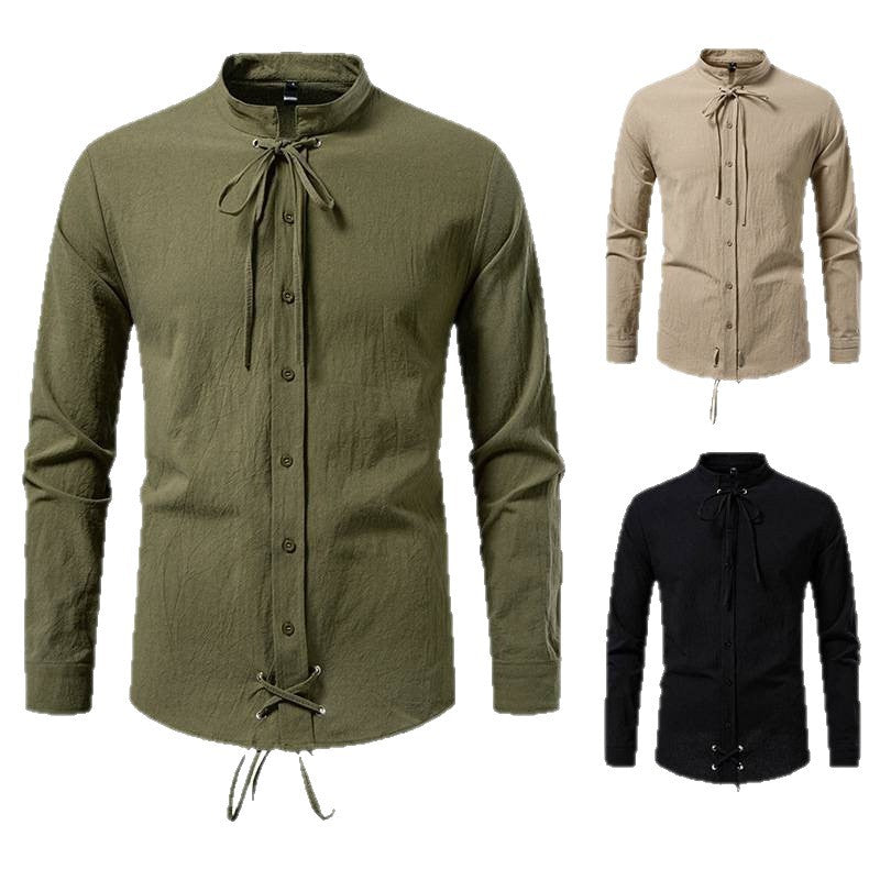 Herren Longsleeve Hemd mit modernem Kordelzug EB