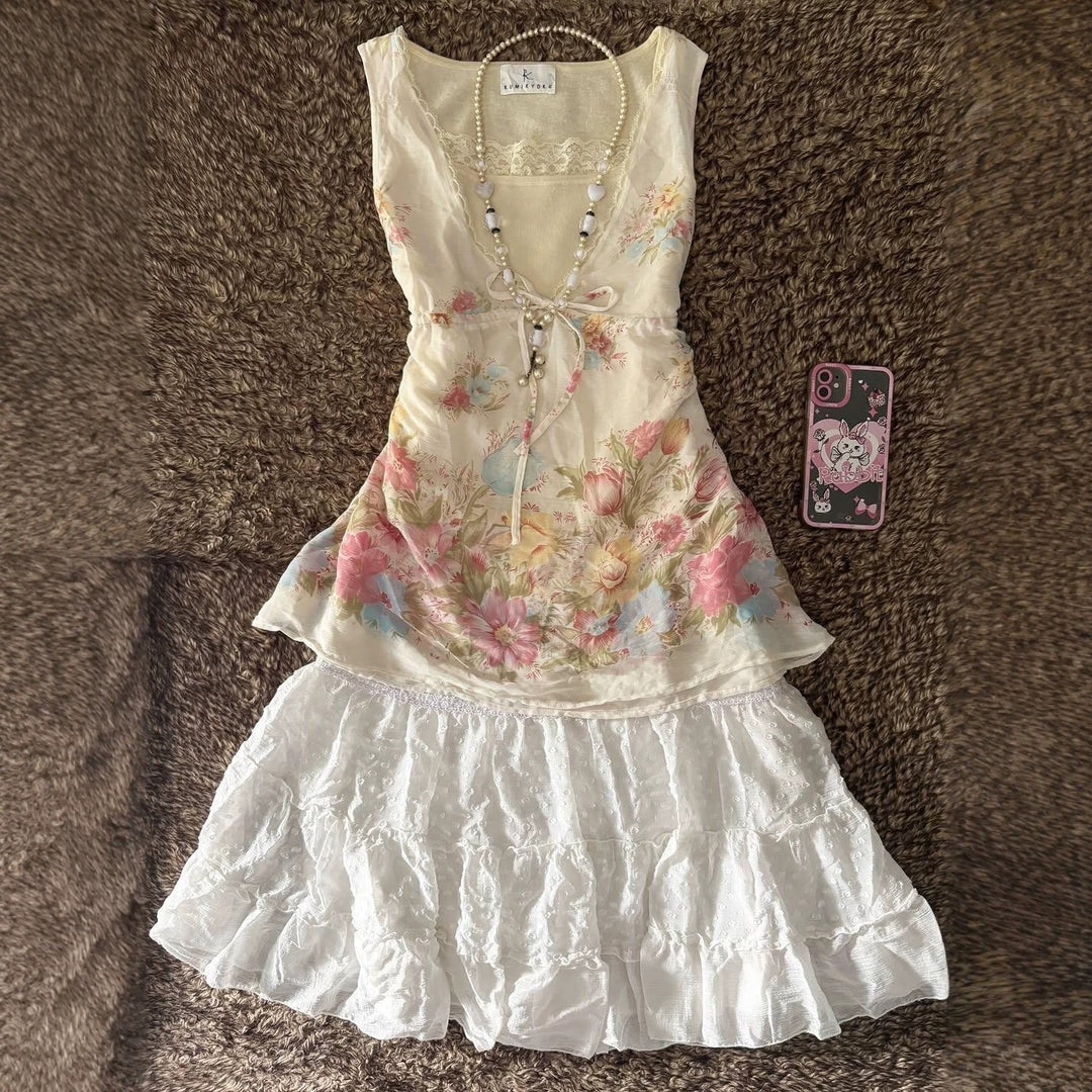 Damen Verspieltes Blumentop EB